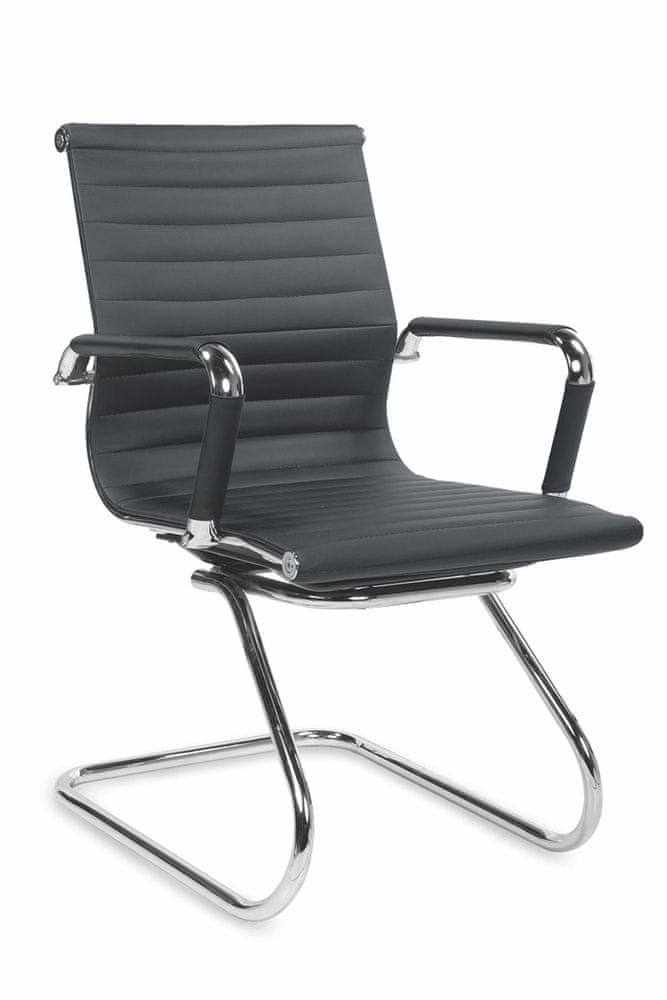 Halmar Kancelárska stolička s podrúčkami Prestige Skid - čierna